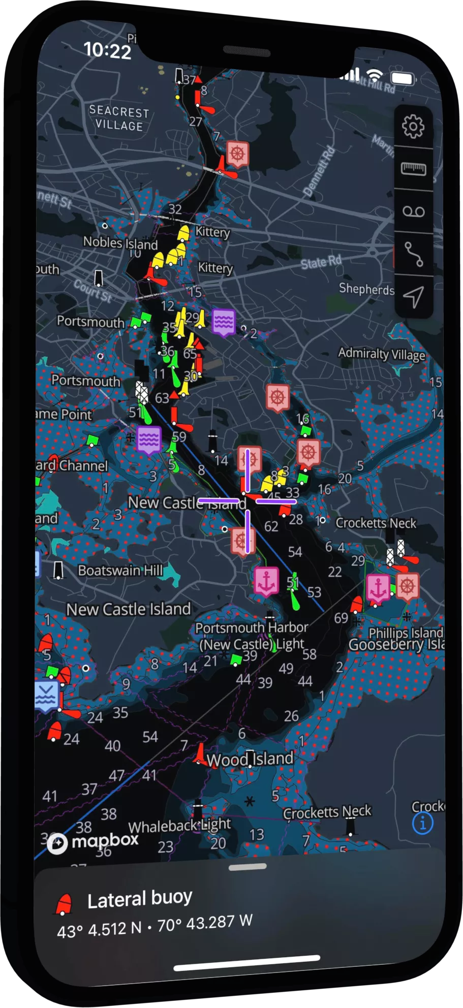 OceanPulse dark mode chart for night navigation